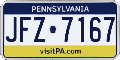 PA license plate JFZ7167