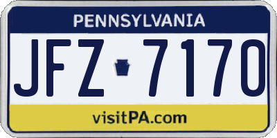 PA license plate JFZ7170