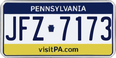 PA license plate JFZ7173