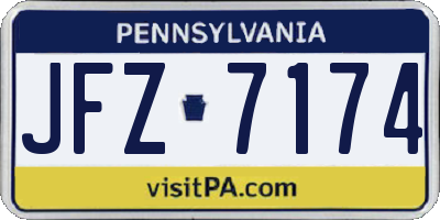 PA license plate JFZ7174