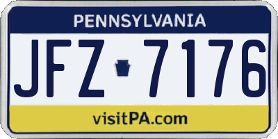 PA license plate JFZ7176