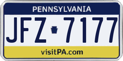 PA license plate JFZ7177