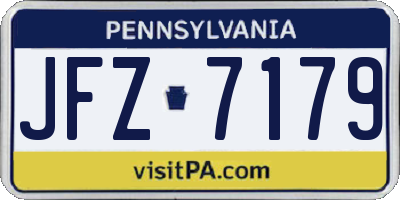 PA license plate JFZ7179