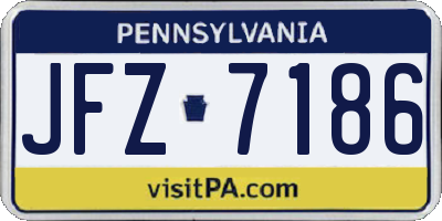 PA license plate JFZ7186