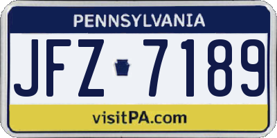 PA license plate JFZ7189