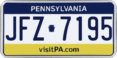 PA license plate JFZ7195
