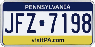 PA license plate JFZ7198