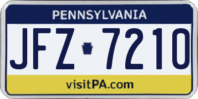 PA license plate JFZ7210