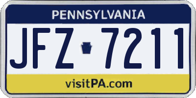 PA license plate JFZ7211