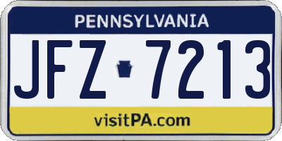 PA license plate JFZ7213
