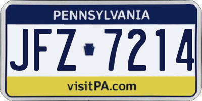 PA license plate JFZ7214