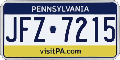 PA license plate JFZ7215