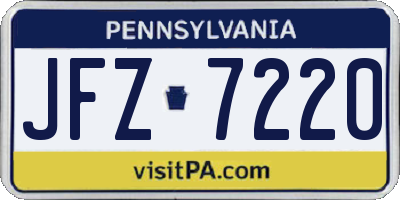 PA license plate JFZ7220