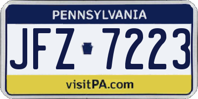 PA license plate JFZ7223