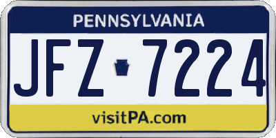 PA license plate JFZ7224