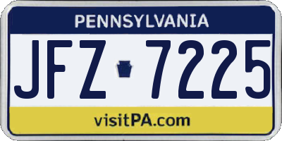 PA license plate JFZ7225