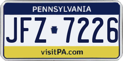 PA license plate JFZ7226