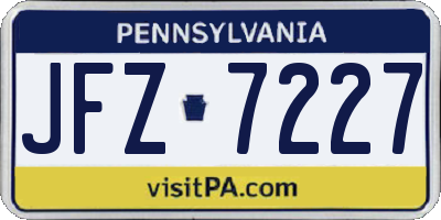 PA license plate JFZ7227