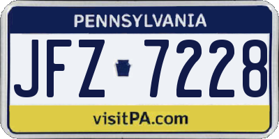 PA license plate JFZ7228