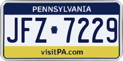 PA license plate JFZ7229