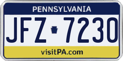 PA license plate JFZ7230