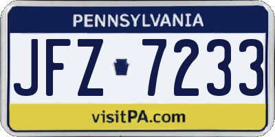 PA license plate JFZ7233