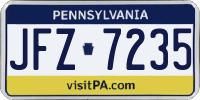 PA license plate JFZ7235
