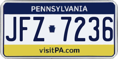 PA license plate JFZ7236