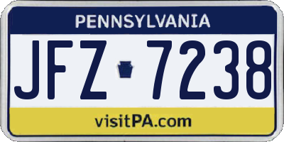 PA license plate JFZ7238