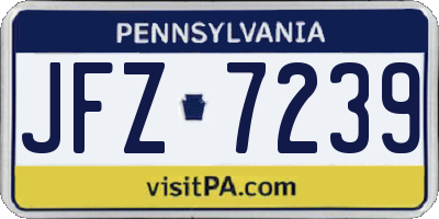 PA license plate JFZ7239