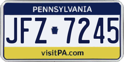 PA license plate JFZ7245