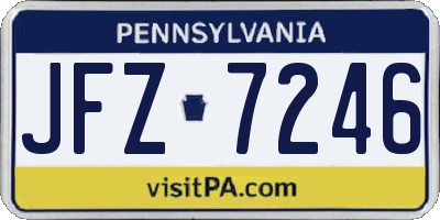 PA license plate JFZ7246