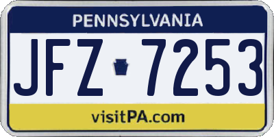 PA license plate JFZ7253