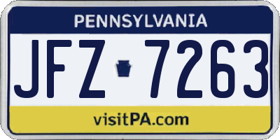 PA license plate JFZ7263