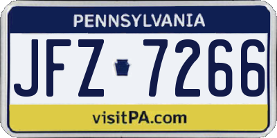 PA license plate JFZ7266