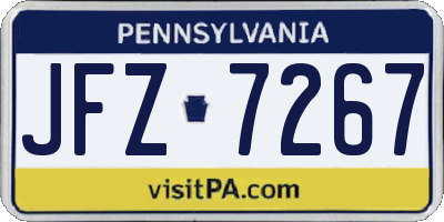 PA license plate JFZ7267