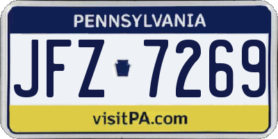 PA license plate JFZ7269