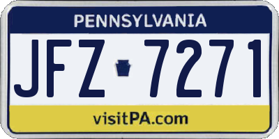 PA license plate JFZ7271