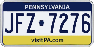 PA license plate JFZ7276