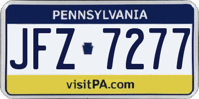 PA license plate JFZ7277