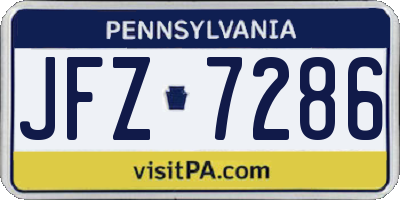 PA license plate JFZ7286