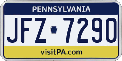 PA license plate JFZ7290