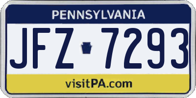 PA license plate JFZ7293