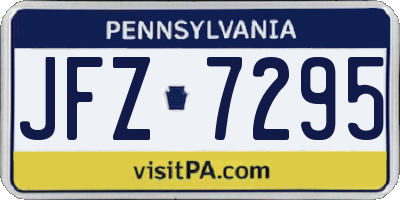 PA license plate JFZ7295