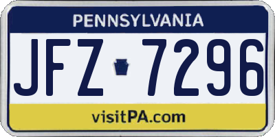 PA license plate JFZ7296