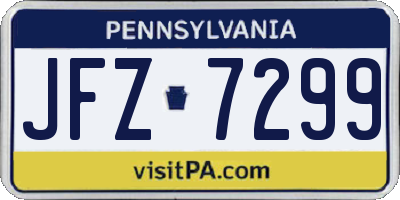 PA license plate JFZ7299