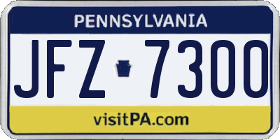 PA license plate JFZ7300