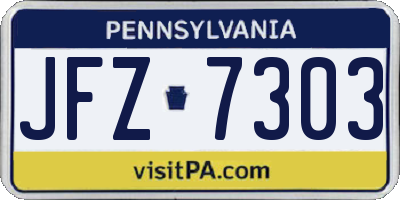 PA license plate JFZ7303