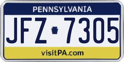 PA license plate JFZ7305