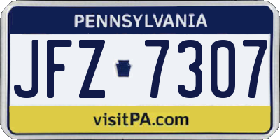 PA license plate JFZ7307